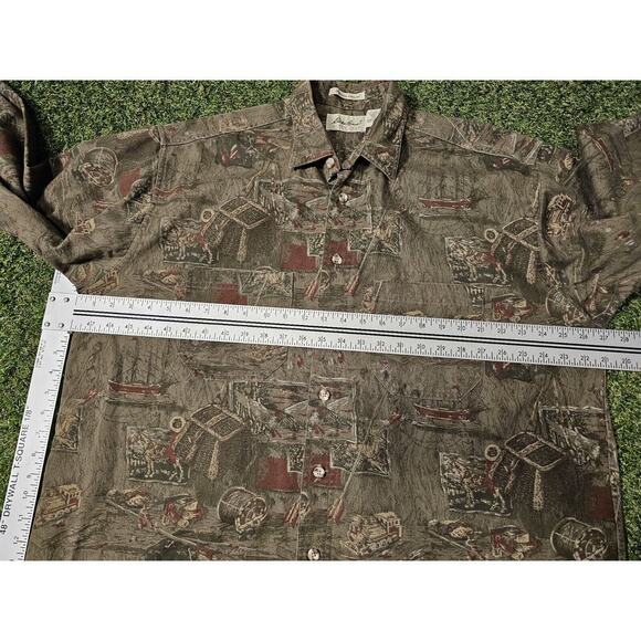 VTG Mens Eddie Bauer Outdoor Cabin Hunting Fishing Elkhorn Canvas Shirt XL - Picture 4 of 6